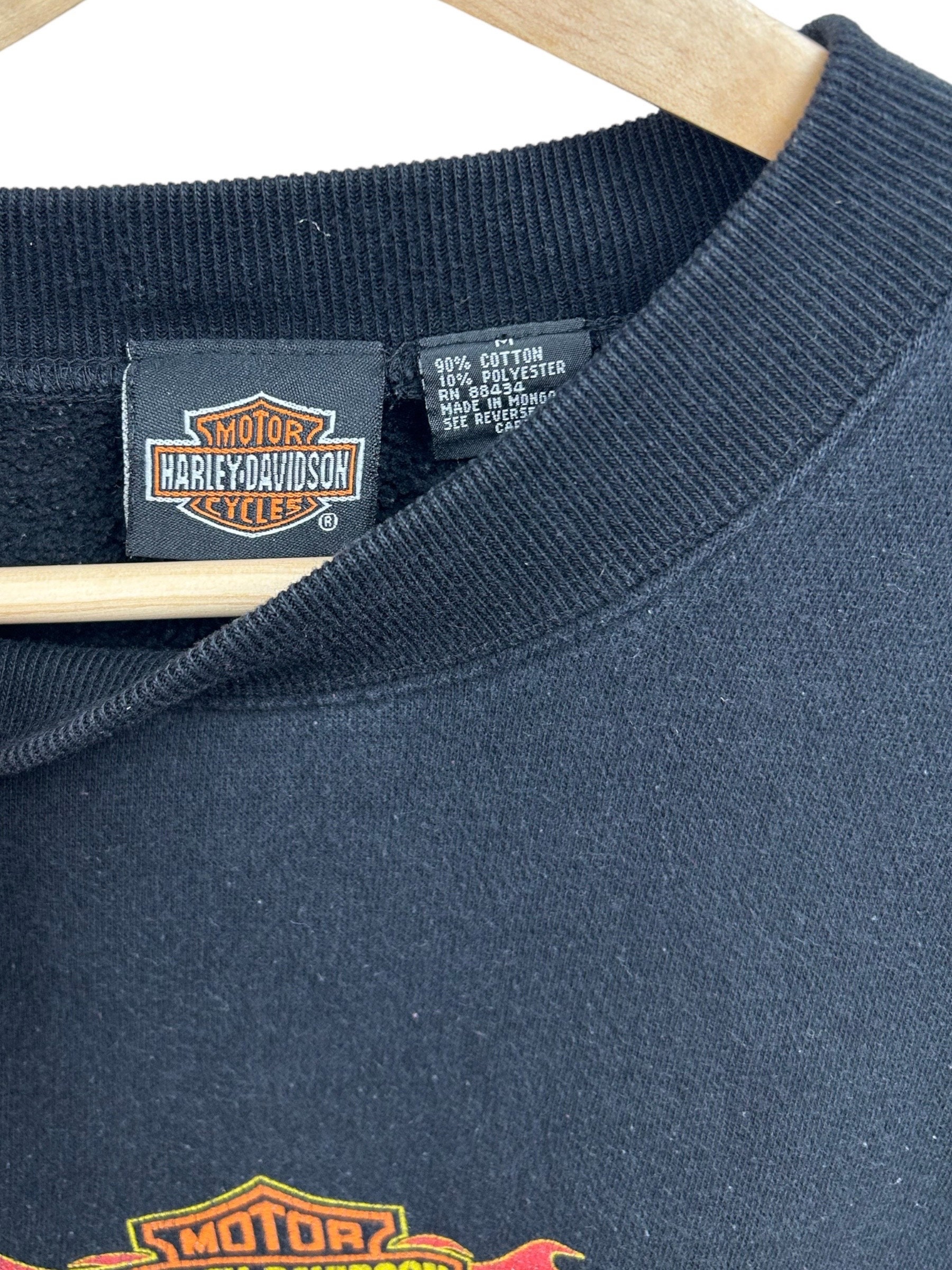 Vintage Harley Davidson Sweatshirt, Size Medium, M, Flames Vintage Harley Davidson Sweatshirt, Size Medium, M, Flames