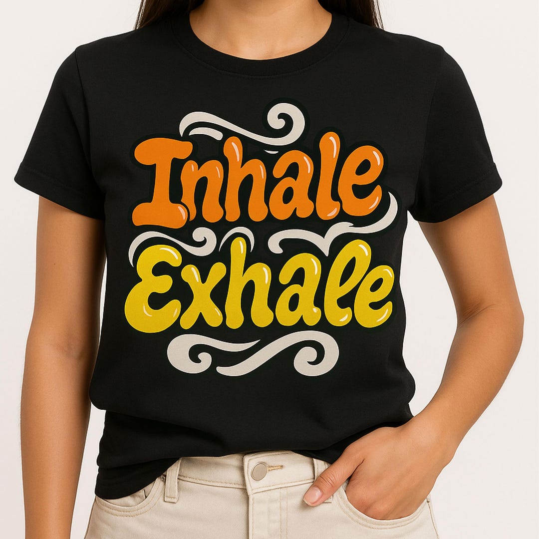 Inhale Exhale PNG – Retro Mental Health Clipart for Shirts, Stickers ...