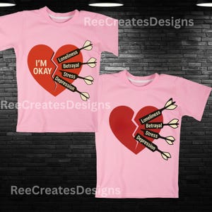 Heart Dart PNG Bundle – Mental Health Awareness & I&#39;M Okay Design (2 Pack)