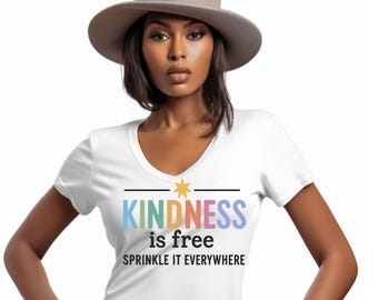 Kindness Is Free PNG – Pastel Rainbow Quote Design – Inspirational Sublimation Download – Sprinkle It Everywhere