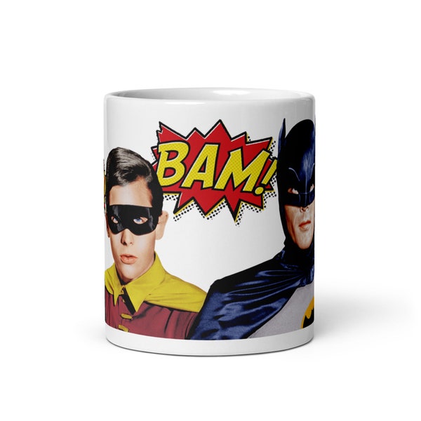 Large Graphic White Glossy Mug: Batman and Robin 1966