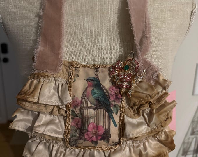 Featured listing image: Birdie Jabot, necklaces, fabric necklace
