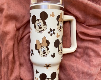 Disney Stanley Dupe Minnie and Mickey Starbucks Cup Minnie and Mickey Glass  Coffee Cup Disney Cups 