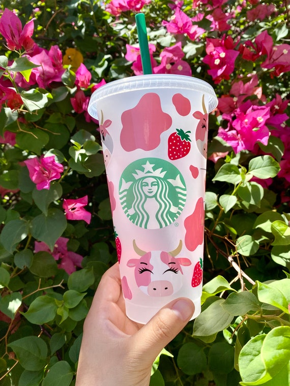 Strawberry Cow Starbucks Cup Strawberry Milk Tumbler Pink Cow 