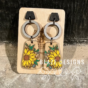 Sunflower dangle earrings