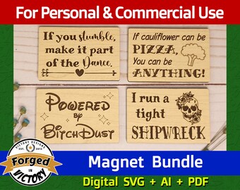 If You Stumble / If Cauliflower can be Pizza / Powered by BDust / I Run a Tight Shipwreck | SVG AI PDF Bundle | Digital Download | Glowforge