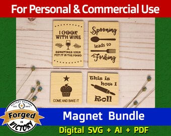 I Cook with Wine... / Spooning Leads to Forking / Come and Bake It / This is How I Roll | SVG AI PDF Bundle | Digital Download | Glowforge