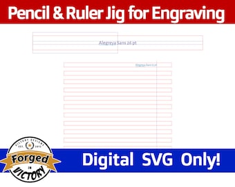Pencil & Ruler Jig for Engraving - SVG | Digital Download | Create Custom Personalized Pencils and Rulers