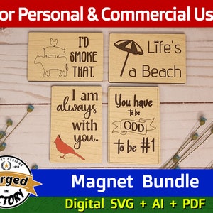 Eu fumaria isso / A vida é uma praia / Estou sempre com você / Você tem que ser estranho para ser o número 1 | Pacote SVG AI PDF | Download digital | Forja luminosa