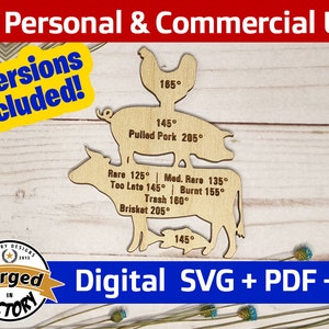 Fichiers d’aimants de température pour barbecue - SVG | | de téléchargement numérique Cuisine Dictons drôles Citations Cadeau Barbecue Décor Laser Cut Fichier Glowforge PDF Ai