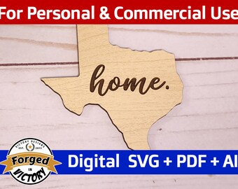 Texas is Home Magnet File | Digital Download | Kitchen Funny Sayings Gift Magnet Laser Cut File Glowforge SVG PDF AI