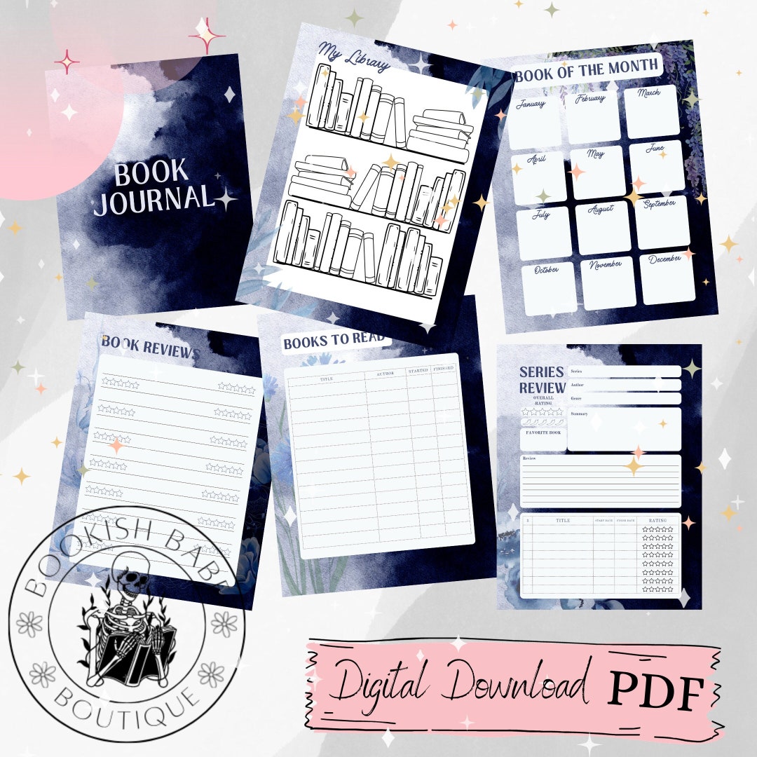 Reading Journal Printable, Book Reading Planner, Reading Challenge ...