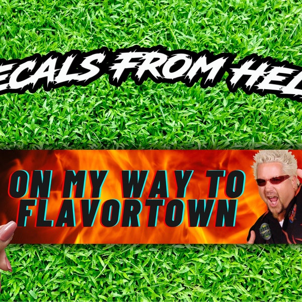 Flavortown Guy Fieri Funny Bumper Sticker Car Decal Waterproof Sticker For Cars Trucks SUV