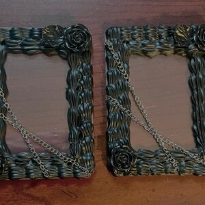 Single Black Decoden Cream Elegant Dark Rose Chain Photocard Protector Sleeve Toploader Kpop*** 3in by 4in