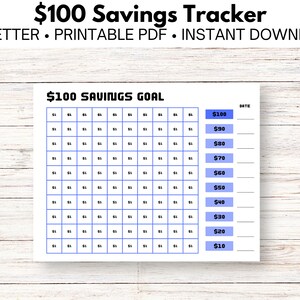 Tracker obiettivo di risparmio 100 dollari USD stampabile - download del progresso visivo - grafico di risparmio intergalattico per bambini formato lettera US 11" x 8,5"