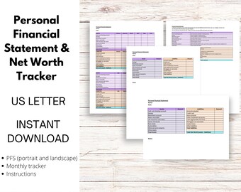 Personal Financial Statement & Net Worth Tracker (Digital Download)