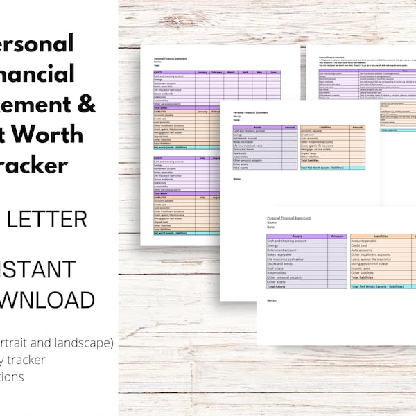 Financial Statement Printables Etsy