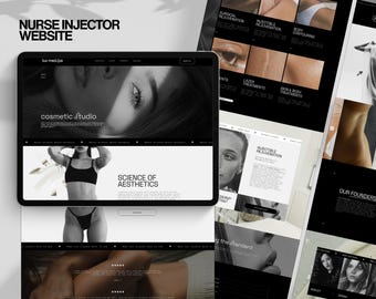 Squarespace Website Template for Nurse Injectors, RN, Cosmetic Nurses, Squarespace Template, Aesthetic Website | Medspa, Esthetician,