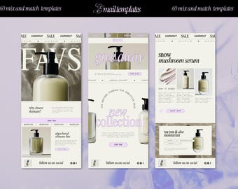 Skincare Email Template | Marketing Bundle for Beauty Brands | Editable Canva Newsletter for Shopify | Ecommerce Digital Download | Klaviyo