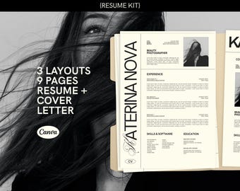 Editable Resume Template Bundle | 3 Modern Resume Designs |  Canva Resume + Cover Letter Minimalist  | Instant Download