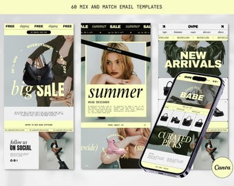 Email Marketing Template Canva, Marketing Mailing List Design, Fashion Email Newsletter, Product Marketing, Aesthetic Email Campaigns