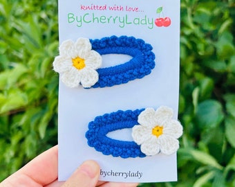 Crochet Daisy Hair Clip for Toddlers & Girls - Handmade Floral Accessory, Perfect Spring and Summer Gift, Adds Whimsy to Any Outfit