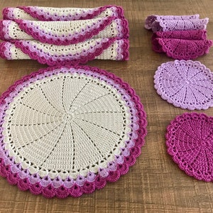 Crochet Placemat Set - Handmade Table Mats for Elegant Dining, Chic Home Decor Accessories, Perfect Housewarming, Wedding, Mother&#39;s Day Gift