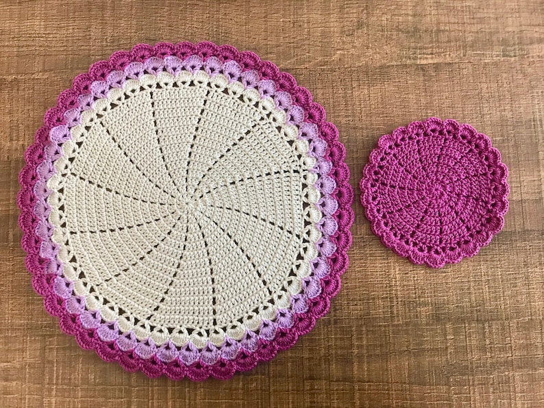 Crochet Placemat Set Handmade Table Mat Elegant Dining Accessories for