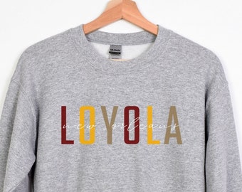Loyola New Orleans University Sweatshirt, Louisiana Sweatshirt, Louisiana College, Louisiana Student Crew Neck Sweatshirt