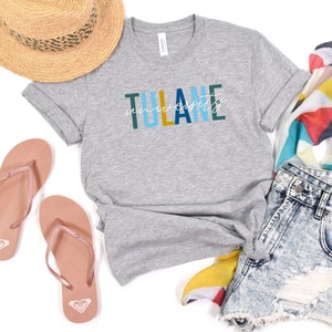 Tulane University Tshirt, Louisiana Tshirt, Louisiana College, Louisiana Student Crew Neck Shirt