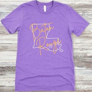 Baton Rouge T-shirt, Fun Louisiana T-shirts, College Town Tshirt, Louisiana State University, Tigers
