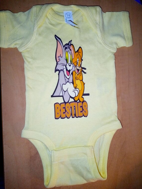 Tom and Jerry Baby Onesie besties Etsy