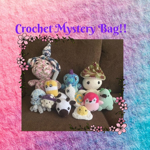 Crochet Plushie Mystery Bag, Handmade Stuffed Animal Mystery Box