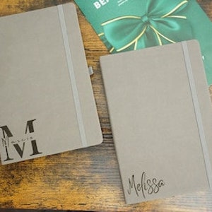 Notebook Gift Journal | Personalized Journal Customized Grey Notebook | Grey diary Think Note, Daily affirmations Notebook| Christmas Gift