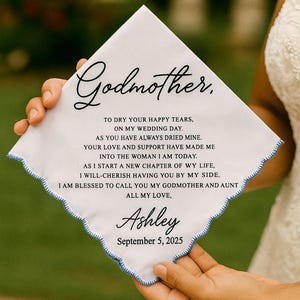 Custom message Wedding Handkerchief,Personalized Parents Wedding gift, Gift for Mom & Dad of the Bride on wedding day,