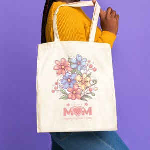 Sac fourre-tout personnalisé Joyeuse fête des mères pour femme / Cadeau pour maman / Sac fourre-tout en toile personnalisé / Cadeau pour maman / Cadeau d'anniversaire / Fête des Mères