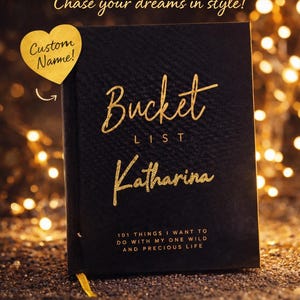 Carnet de voyage avec seaux : carnet d'aventures relié, carnet personnalisé avec liste de seaux, liste de seaux, journal personnalisé, carnet personnalisé