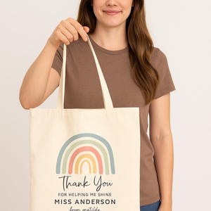 fourre-tout pour le cadeau d'appréciation de l'enseignant |  Sac fourre-tout pour professeur personnalisé | Cadeau de départ pour le professeur| Sac cabas personnalisé
