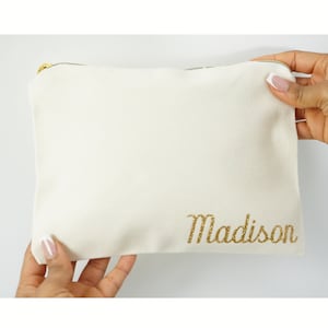 Bridesmaid Gifts Makeup Bag for Her | Maid of Honor Proposal | Bridal Party | Wedding Gifts for Her | Custom Cosmetic Bags | Birthday Gift