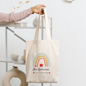 fourre-tout pour le cadeau d'appréciation de l'enseignant | fourre-tout en toile | Cadeau personnalisé pour professeur | Cadeau de remerciement | Cadeau personnalisé |