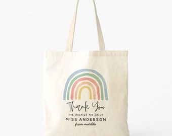 Teacher Appreciation Gift Tote Bag |  Personalization Teacher Tote Bag| Leaving Gift For Teacher Boho Tote bag. Teacher's Handbag