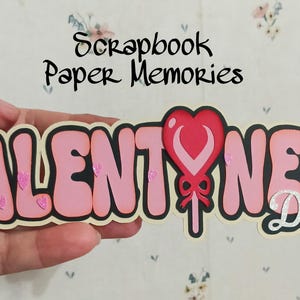 Premade Paper Pieces, Scrapbook Piece,  scrapbook title piece, scrapbook layout, Valentine&#39;s theme, card title , Valentines Day, xoxo title