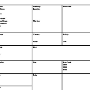 Simple Medical-Surgical Report Sheet