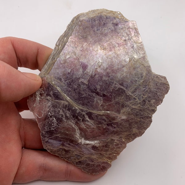 Lépidolite de Madagascar mica pourpre 158g 10cm FMG minéraux