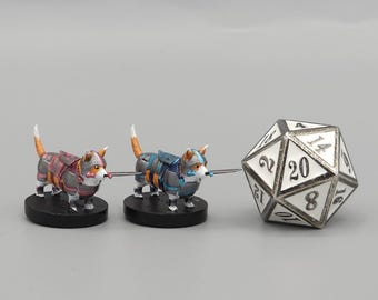BEHOLD! A Corgi Pawladin Miniature! Hand Painted or Primed - D&D / TTRPG Minis - 14k Resin 3D Printed for Ultra-Fine Details!