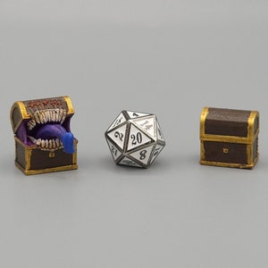 BEHOLD! Mimic Chest Miniatures! - Hand Painted or Primed - D&D / TTRPG Minis - 8k Resin 3D Printed for Ultra-Fine Details!