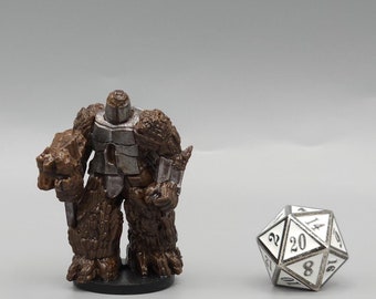BEHOLD! An Earth Elemental Myrmidon Miniature! Hand Painted or Primed - D&D / TTRPG Minis - 14k Resin 3D Printed for Ultra-Fine Details!