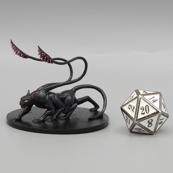 BEHOLD! A Displacer Beast Miniature! Hand Painted or Primed - D&D / TTRPG Minis / Resin 3D-Printed for Ultra-Fine Details!