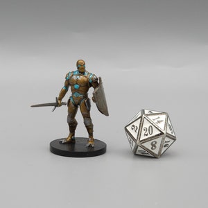 BEHOLD! A Warforged Fighter Miniature! Hand Painted or Primed - D&D / TTRPG Minis - 14k Resin 3D Printed for Ultra-Fine Details!