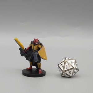 BEHOLD! A Dragonborn Paladin Miniature! Hand Painted or Primed - D&D / TTRPG Minis - 8k Resin 3D Printed for Ultra-Fine Details!
